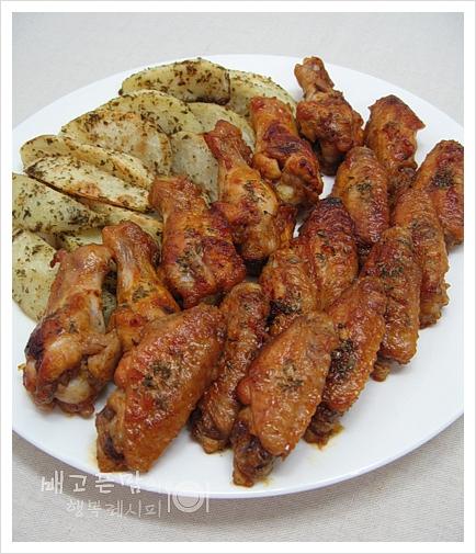 바베큐 치킨과 웨지감자